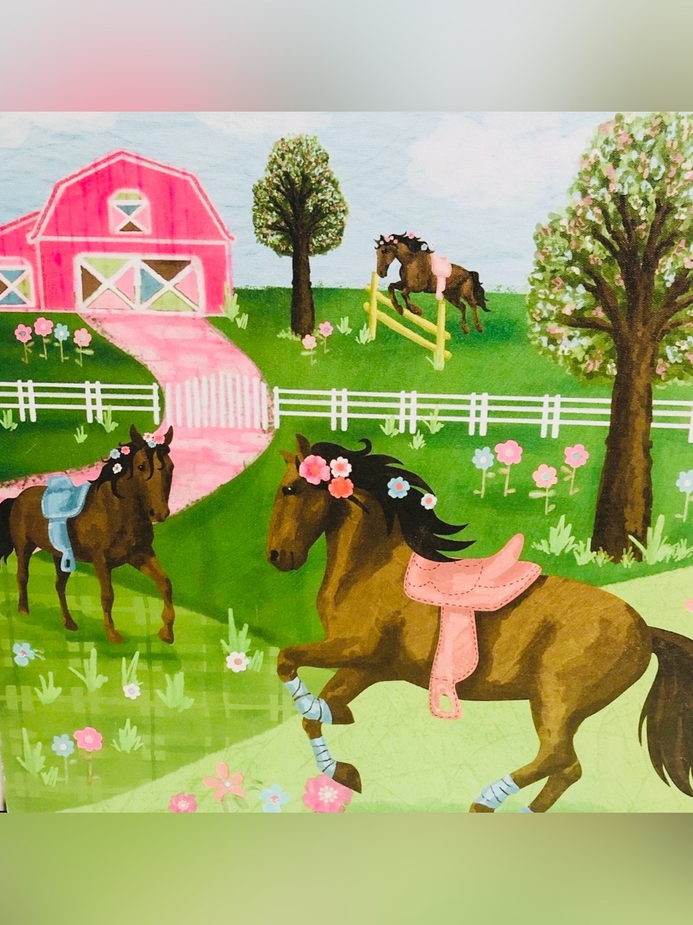 Oopsy Daisy Pretty Horses Stretched Canvas Wall Art 21 x 21 Painting